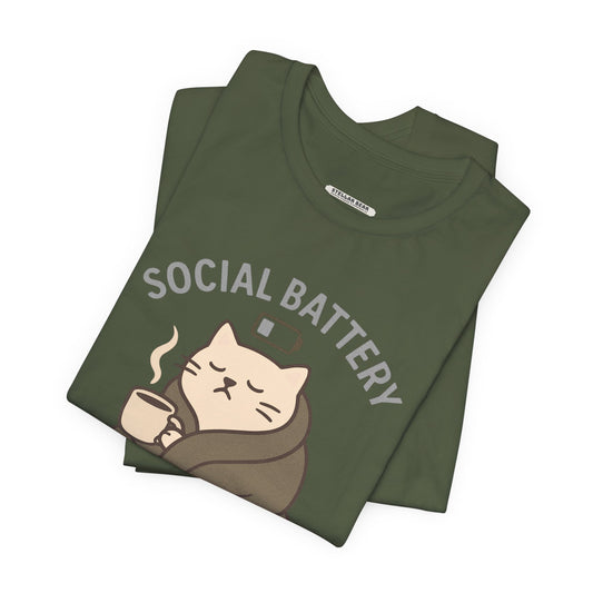 Social Battery 1% Cat Graphic T-Shirt