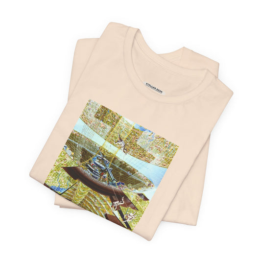 Space Colony Under Construction, NASA 1970 Illustration Vintage Graphic T-Shirt