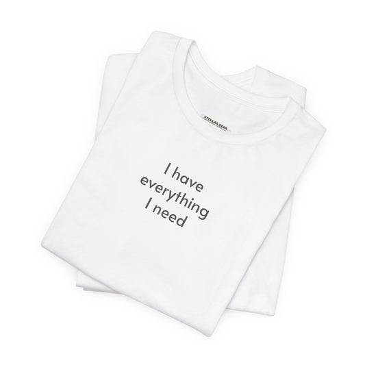 I Have Everything I Need Minimalist Style T-Shirt