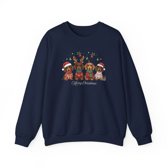 Dachshund Merry Christmas Graphic Sweatshirt