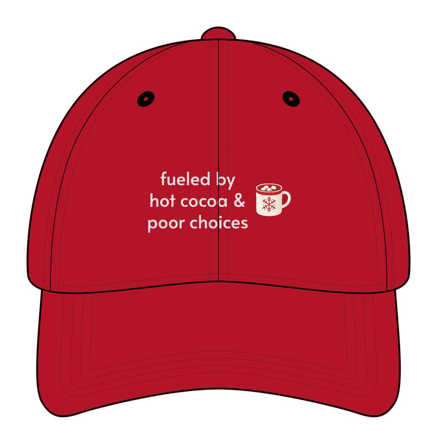 Fueled by Hot Chocolate & Poor Choices Minimalist Style Cap