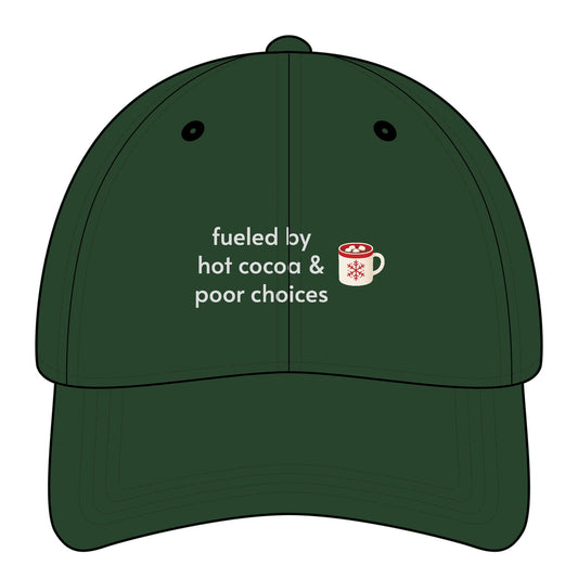 Fueled by Hot Chocolate & Poor Choices Minimalist Style Cap