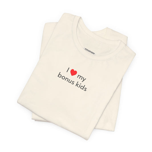 I Love My Bonus Kids Minimalist Style T-Shirt