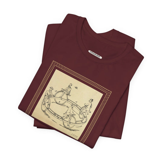 Four-Man "Vehicle of Amusement" Prototype Illustration 1889 Vintage Graphic T-Shirt