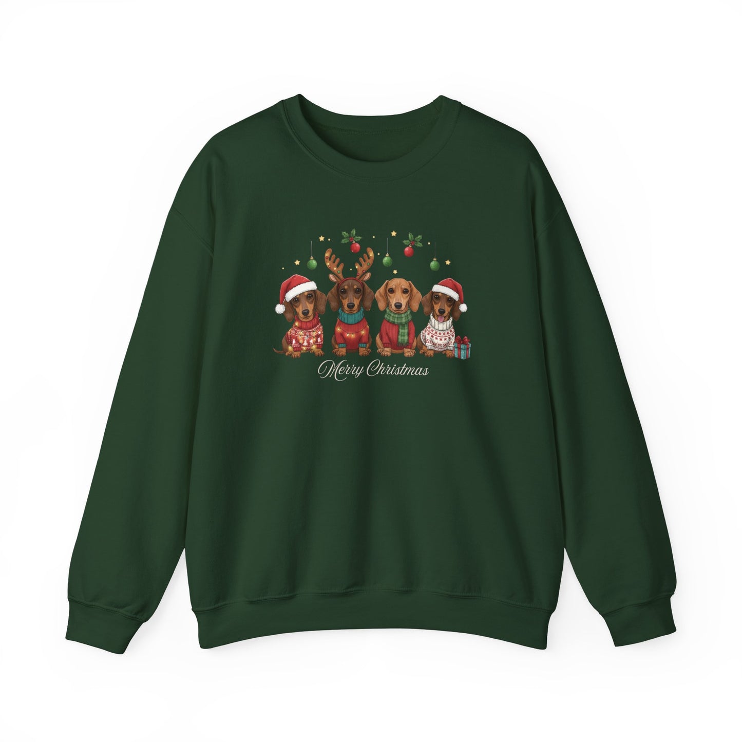 Dachshund Merry Christmas Graphic Sweatshirt