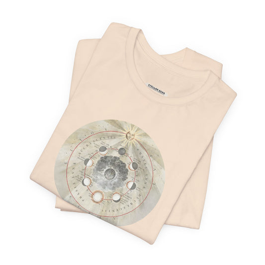 Phases of the Moon Illustration 1660 Vintage Graphic T-Shirt