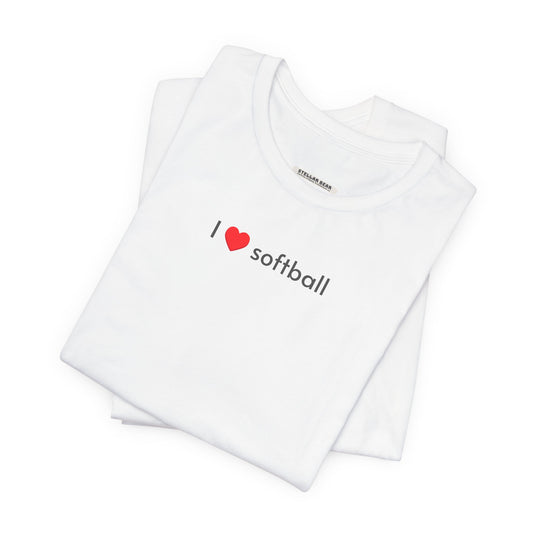 I Love Softball Minimalist Style T-Shirt