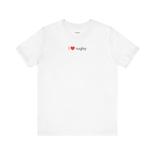 I Love Rugby Minimalist Style T-Shirt
