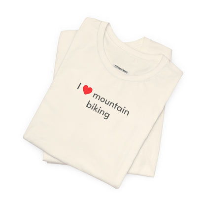 I Love Mountain Biking Minimalist Style T-Shirt