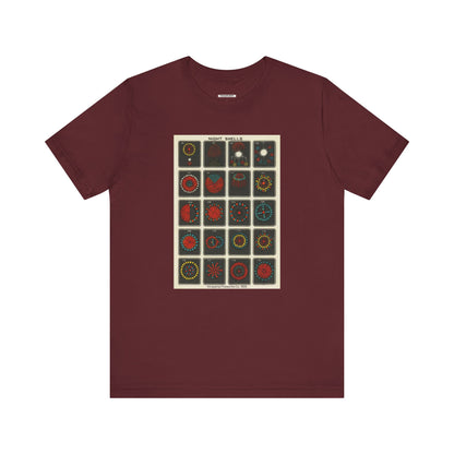 Night Shells 97-116, Hirayama Fireworks Co. 1905 Vintage Graphic T-Shirt