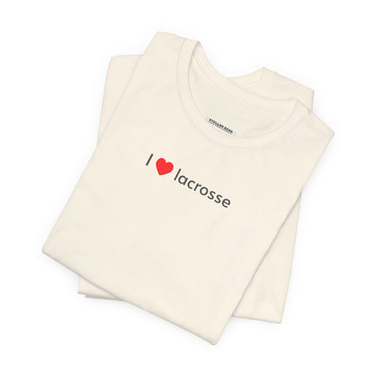 I Love Lacrosse Minimalist Style T-Shirt
