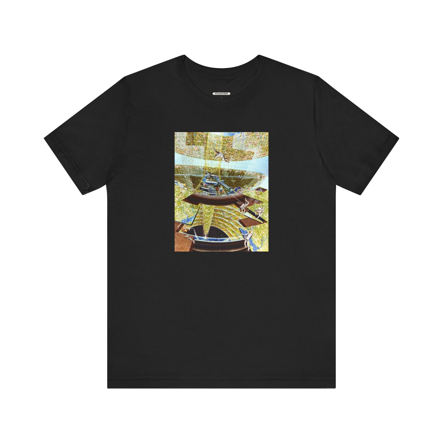 Space Colony Under Construction, NASA 1970 Illustration Vintage Graphic T-Shirt