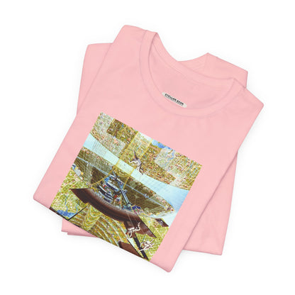 Space Colony Under Construction, NASA 1970 Illustration Vintage Graphic T-Shirt