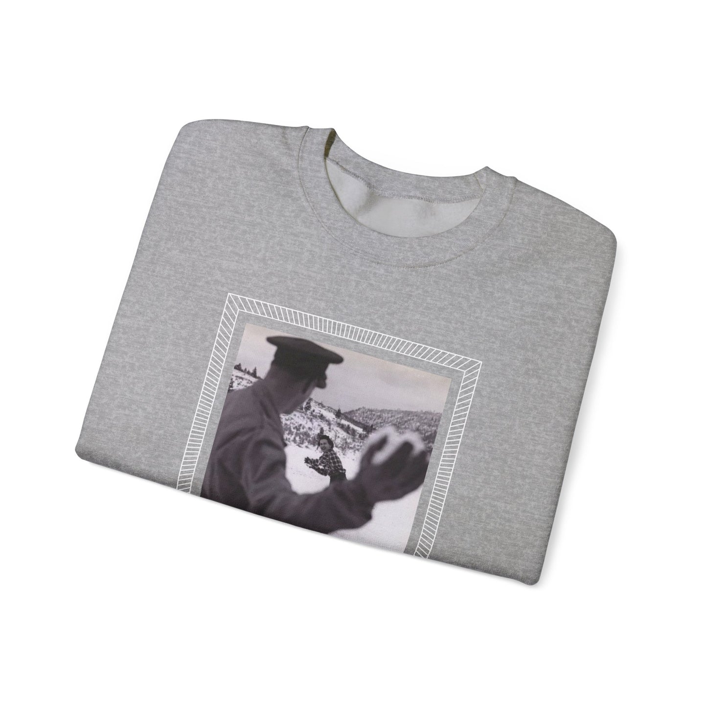 Snowball Fight, Marines, 1940 Vintage Graphic Sweatshirt