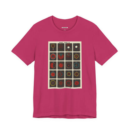Night Shells 97-116, Hirayama Fireworks Co. 1905 Vintage Graphic T-Shirt