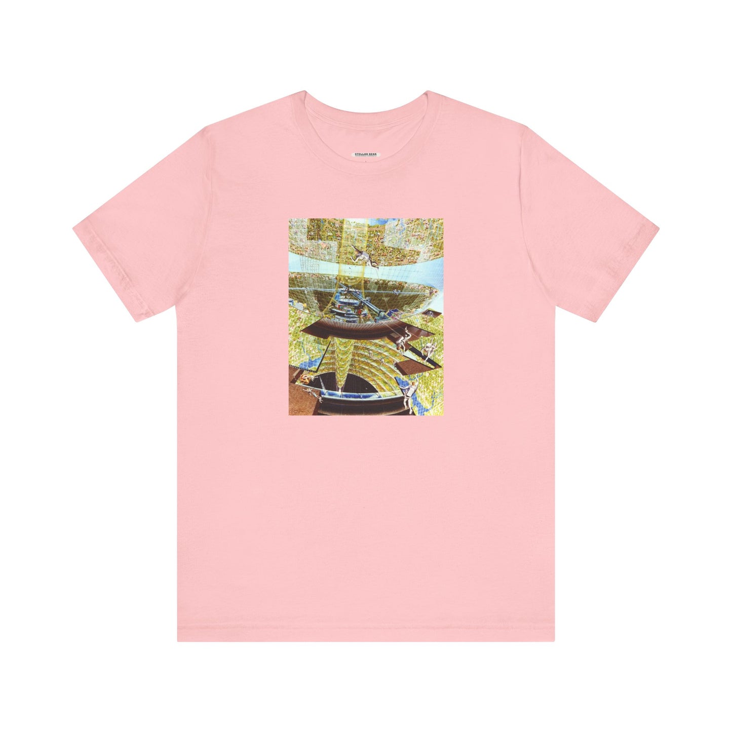 Space Colony Under Construction, NASA 1970 Illustration Vintage Graphic T-Shirt