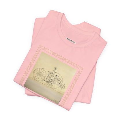 Two-Man Propelling Carriage Illustration 1889 Vintage Graphic T-Shirt
