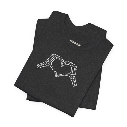 Skeleton Hand Heart Graphic T-Shirt