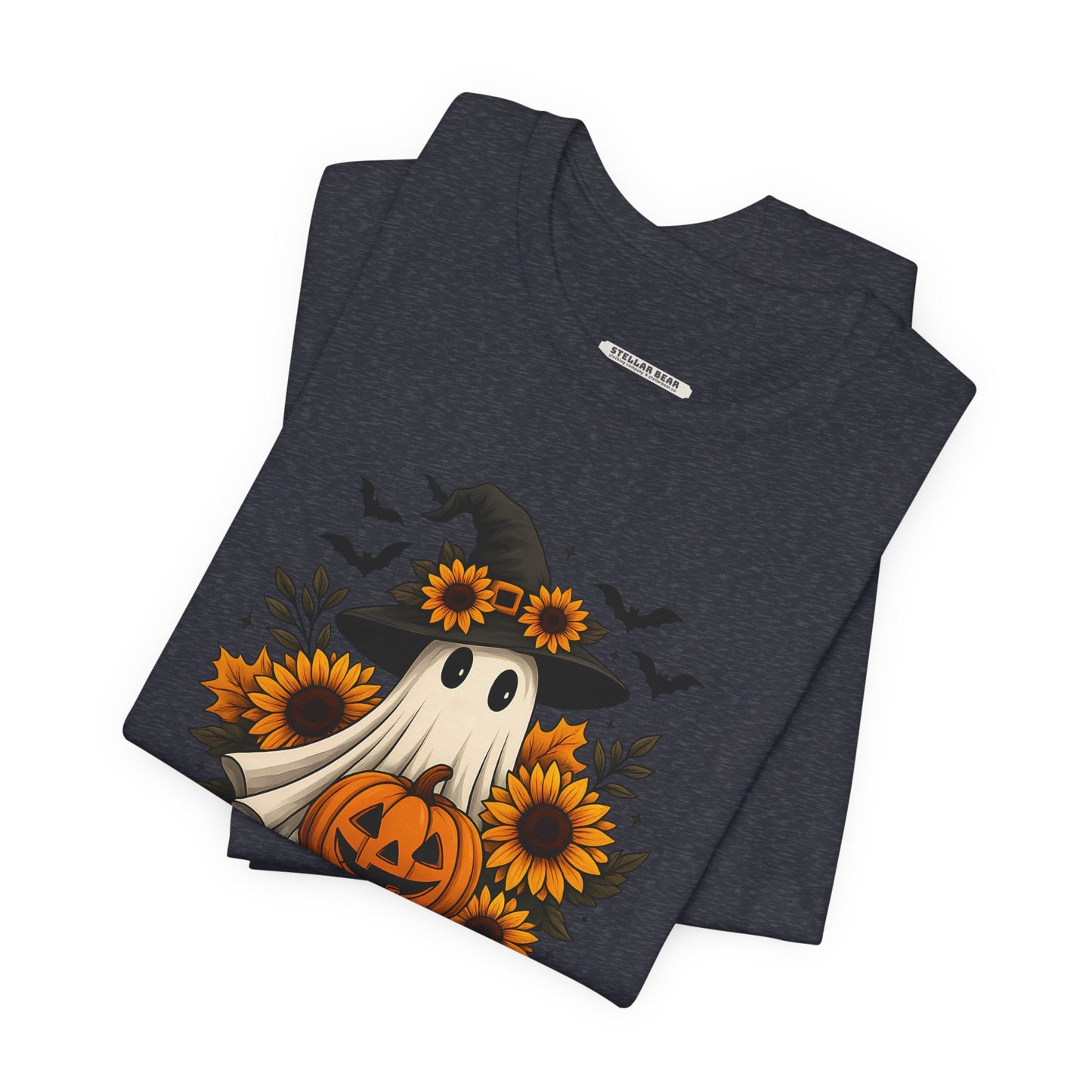 Ghost Witch, Sunflowers &Pumpkin Graphic T-Shirt