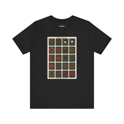 Night Shells 97-116, Hirayama Fireworks Co. 1905 Vintage Graphic T-Shirt