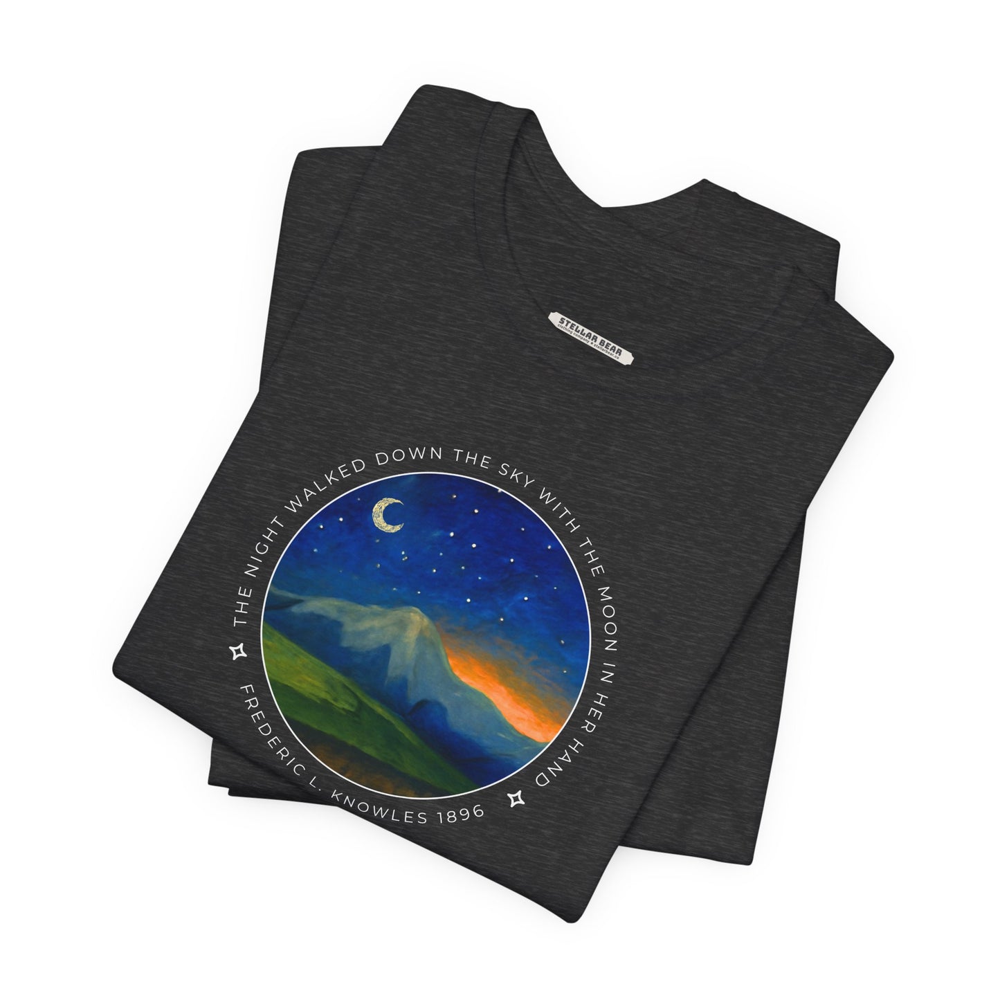The Night Walked Down the Sky Graphic Quote T-Shirt (Fredric L. Knowles)