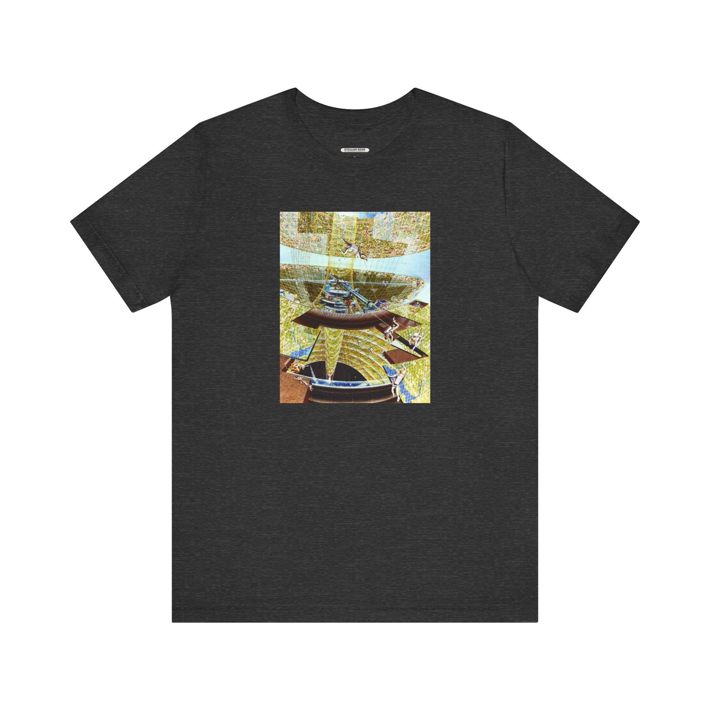 Space Colony Under Construction, NASA 1970 Illustration Vintage Graphic T-Shirt