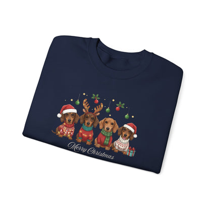 Dachshund Merry Christmas Graphic Sweatshirt