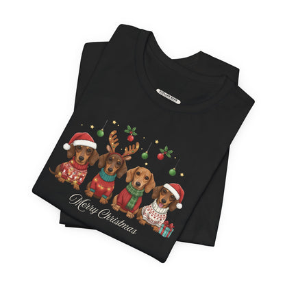 Dachshund Merry Christmas Graphic T-Shirt