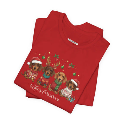 Dachshund Merry Christmas Graphic T-Shirt