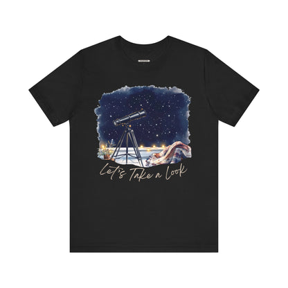 Let's Take a Look Telescope Graphic T-Shirt