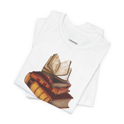 Stack of Old Books Vintage Objects Graphic T-Shirt