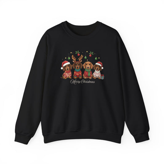 Dachshund Merry Christmas Graphic Sweatshirt