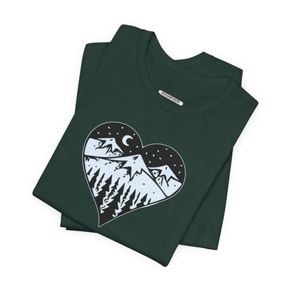 Snowy Mountain at Night Graphic T-Shirt