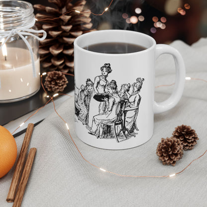 The Bennets at Home, Illustration 1894 Vintage Graphic Mug (Jane Austen)