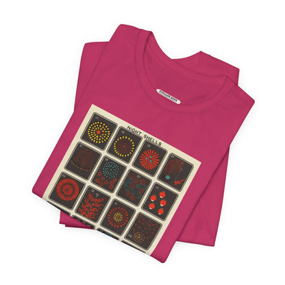 Night Shells 17-36, Hirayama Fireworks Co. 1905 Vintage Graphic T-Shirt