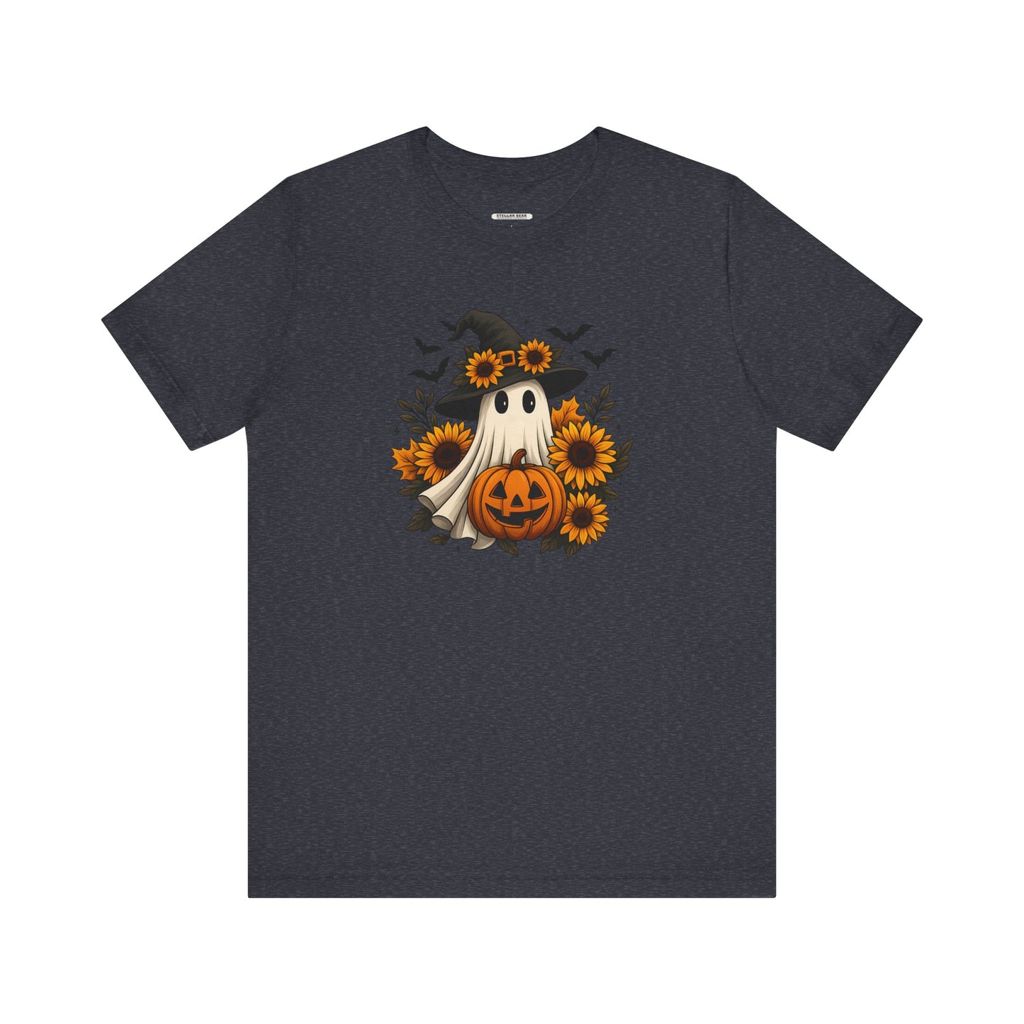 Ghost Witch, Sunflowers &Pumpkin Graphic T-Shirt