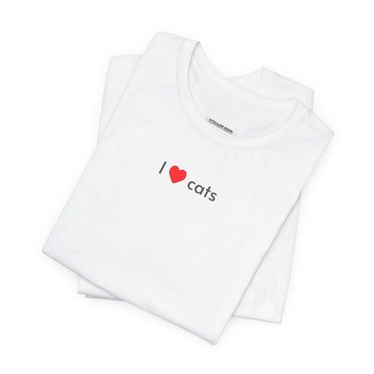 I Love Cats Minimalist Style T-Shirt