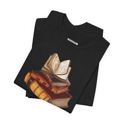 Stack of Old Books Vintage Objects Graphic T-Shirt