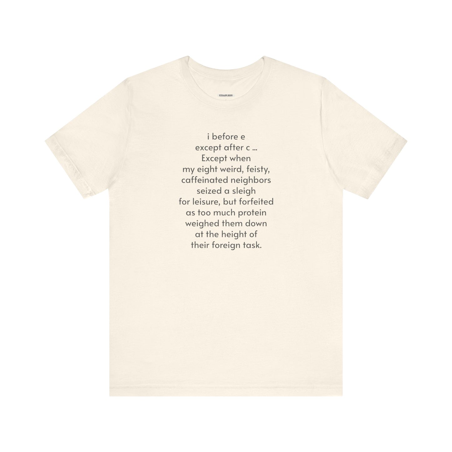 I Before E Minimalist Style T-Shirt