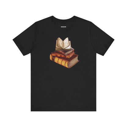 Stack of Old Books Vintage Objects Graphic T-Shirt