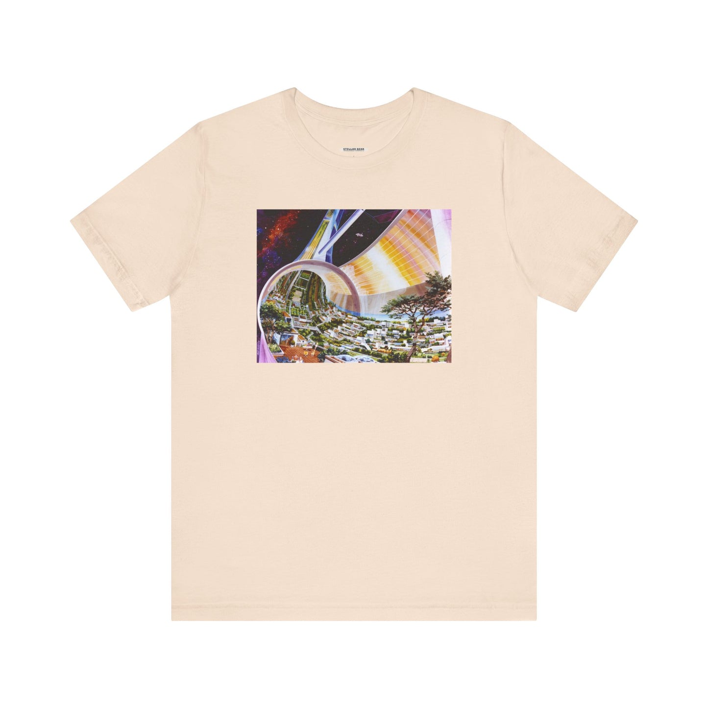 Space Colony Interior View, NASA 1970 Illustration Vintage Graphic T-Shirt