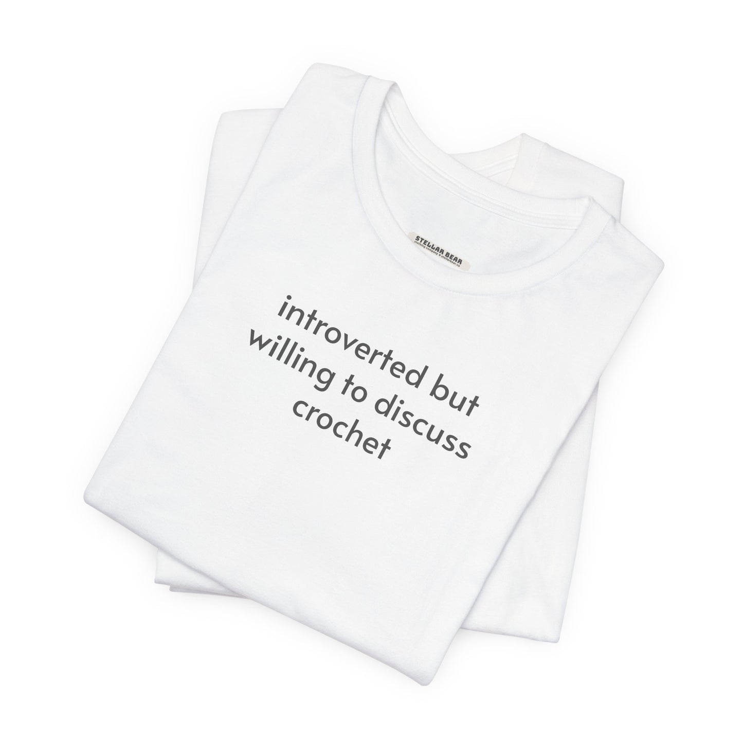 Introverted but Willing to Discuss Crochet Minimalist Style T-Shirt