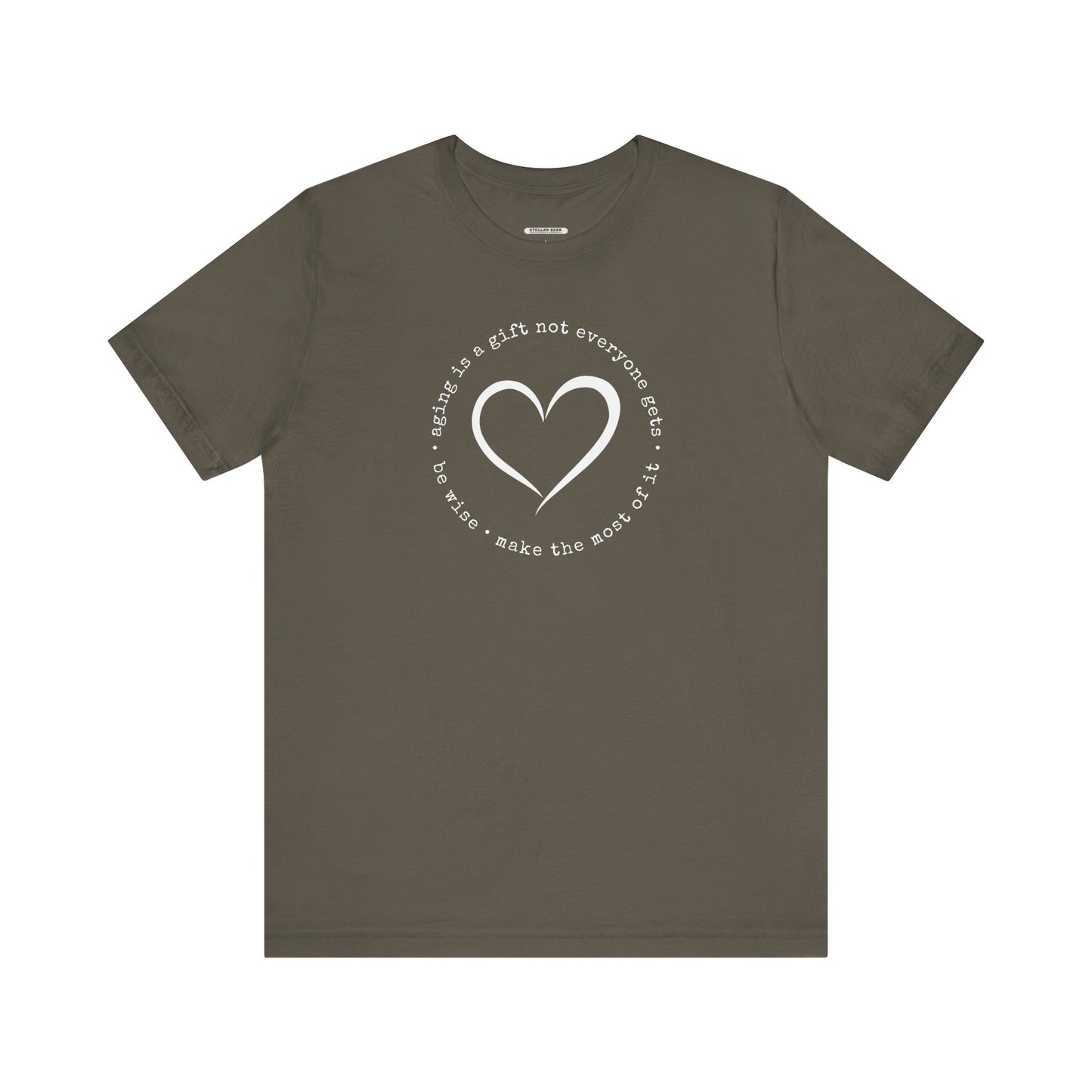 Aging is a Gift Not Everyone Gets, Heart Version Graphic T-Shirt