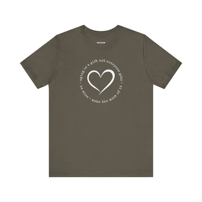 Aging is a Gift Not Everyone Gets, Heart Version Graphic T-Shirt