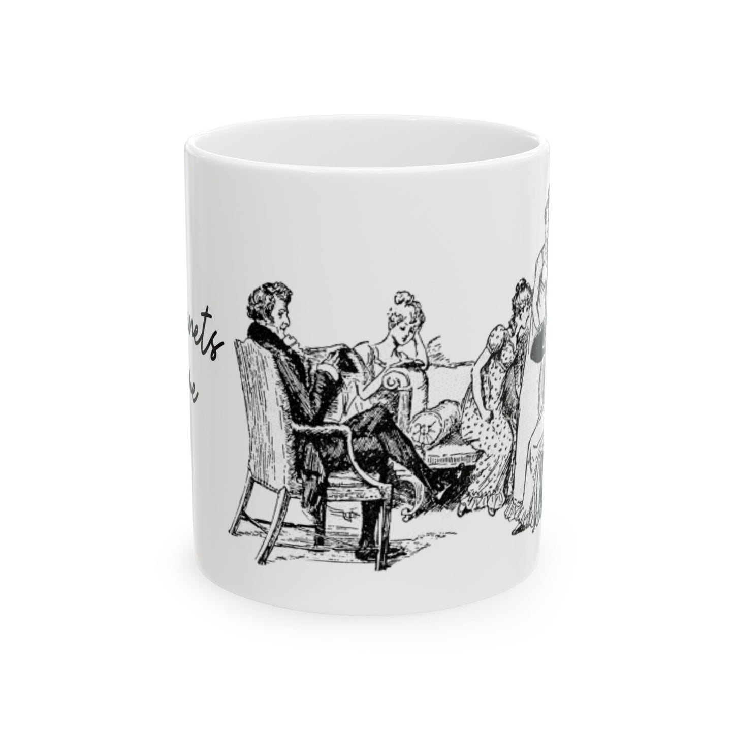 The Bennets at Home, Illustration 1894 Vintage Graphic Mug (Jane Austen)