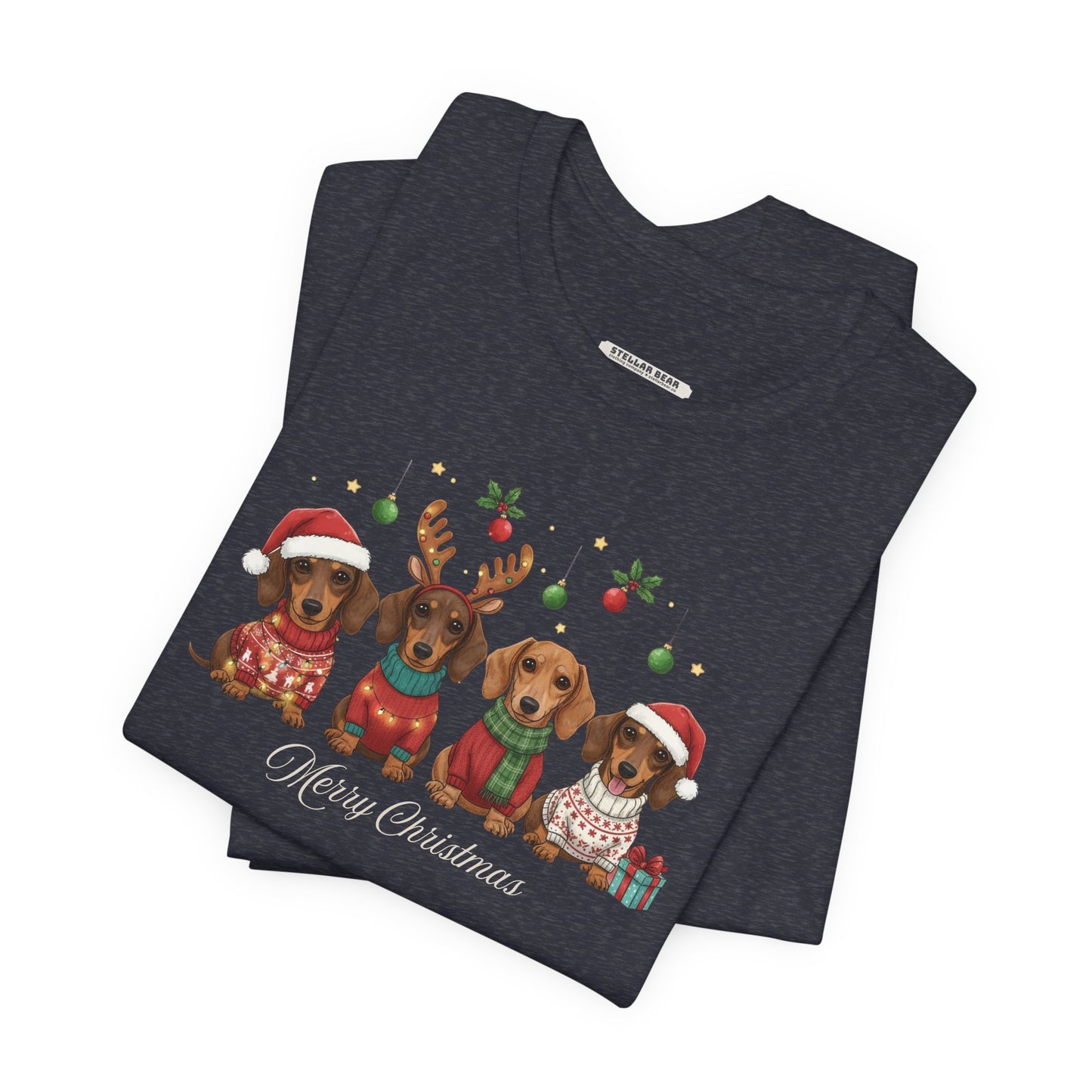 Dachshund Merry Christmas Graphic T-Shirt