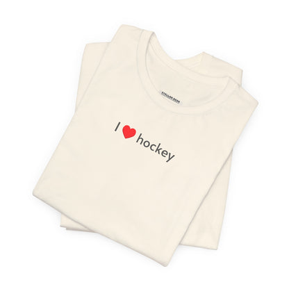 I Love Hockey Minimalist Style T-Shirt