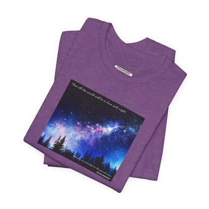 That All the World Will Be in Love with Night Quote Graphic T-Shirt (William Shakespeare)