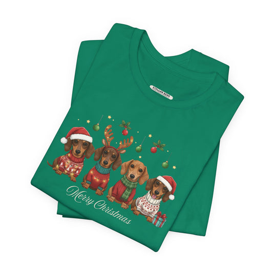 Dachshund Merry Christmas Graphic T-Shirt