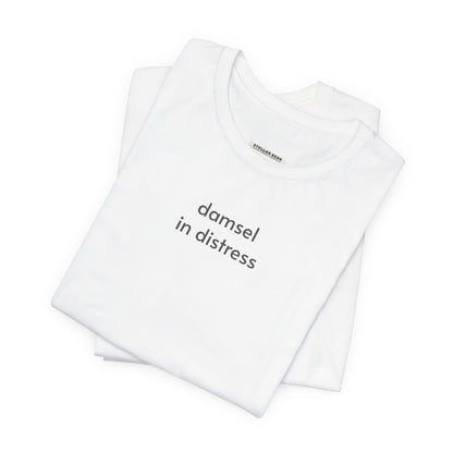 Damsel in Distress Minimalist Style T-Shirt